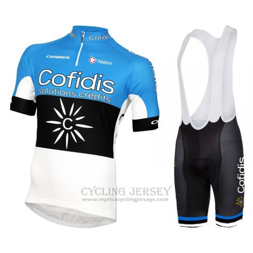 2016 Cycling Jersey Cofidis Sky Blue and Black Short Sleeve and Bib Short